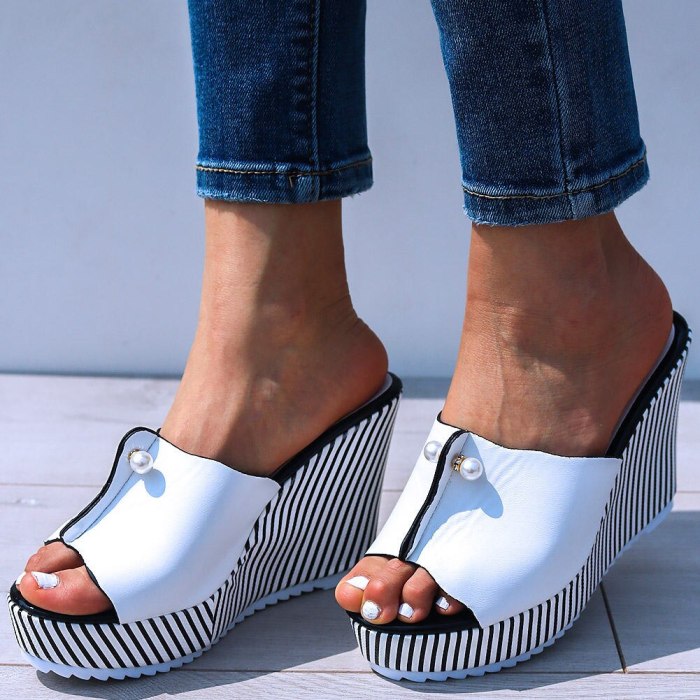 High Heels Leisure Sandal Women Platform Mules Slippers Shoes