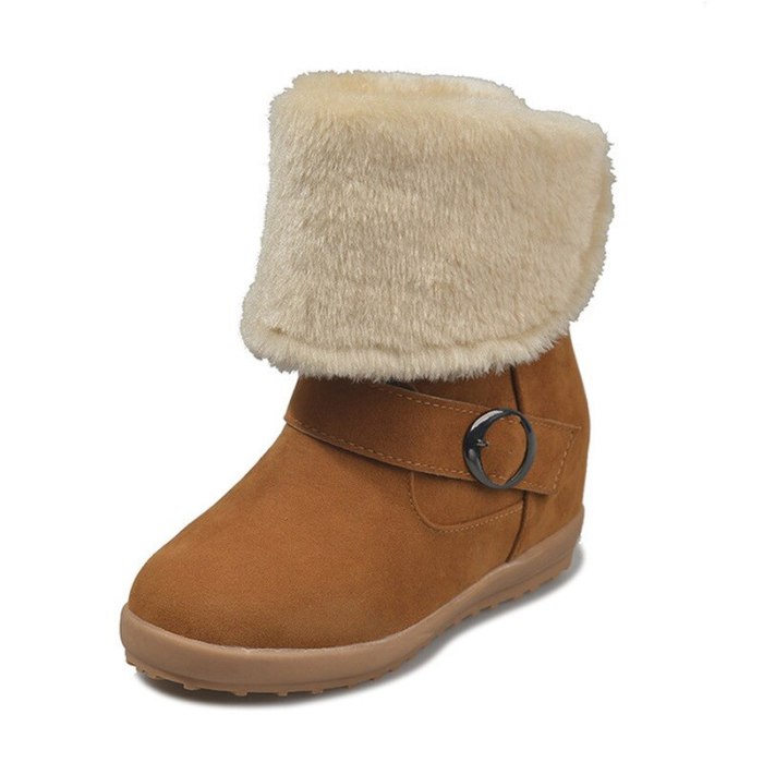 Winter Snow Boots Platform Warm Buckle Shoes