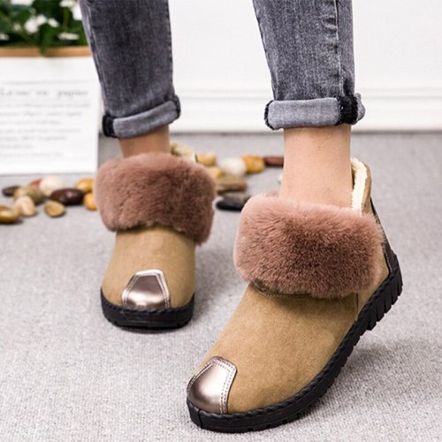 Women Snow Boots Shoes Ladies Plush Warm Casual Flats Fashion Ankle Boots Footwear