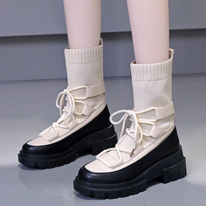 Sock Boots Women Stretch Ankle Boots Fashion Short Booties Female Shoes