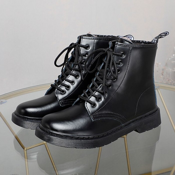 Ankle Boots for Women Lace-Up Boots Fashion Shoes Motorcycle Boots