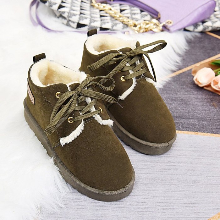 Women Winter Warm Snow Boots Ladies Flat Platform Shoe Female Outdoor Casual Ankle Boots