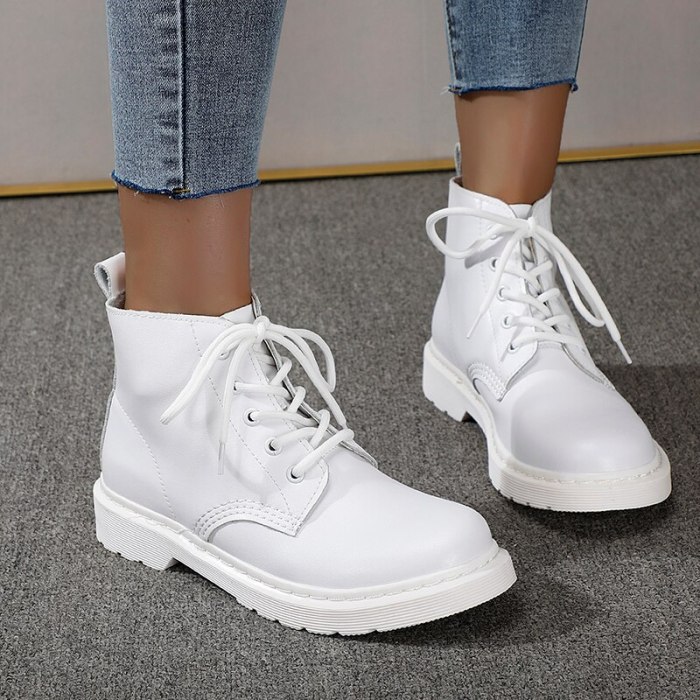 Ankle Boots for Women Lace-Up Boots Fashion Shoes Motorcycle Boots