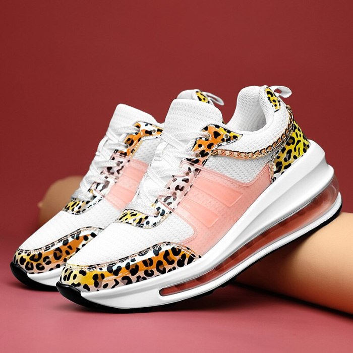 Women Shoes Walking Sport Sneakers Wedge Shoes Leopard Shoes Female