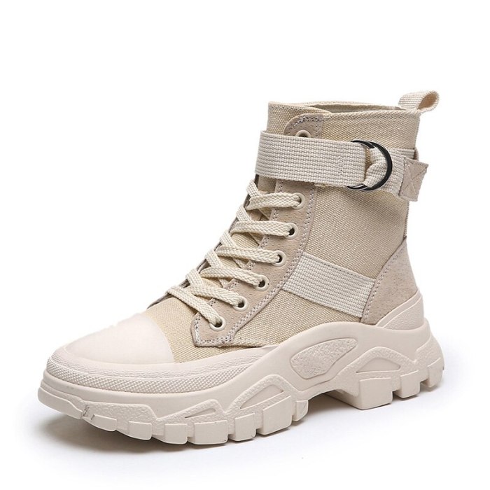 Women Ankle Boots Canvas Shoes female Round toe boots woman riding boots