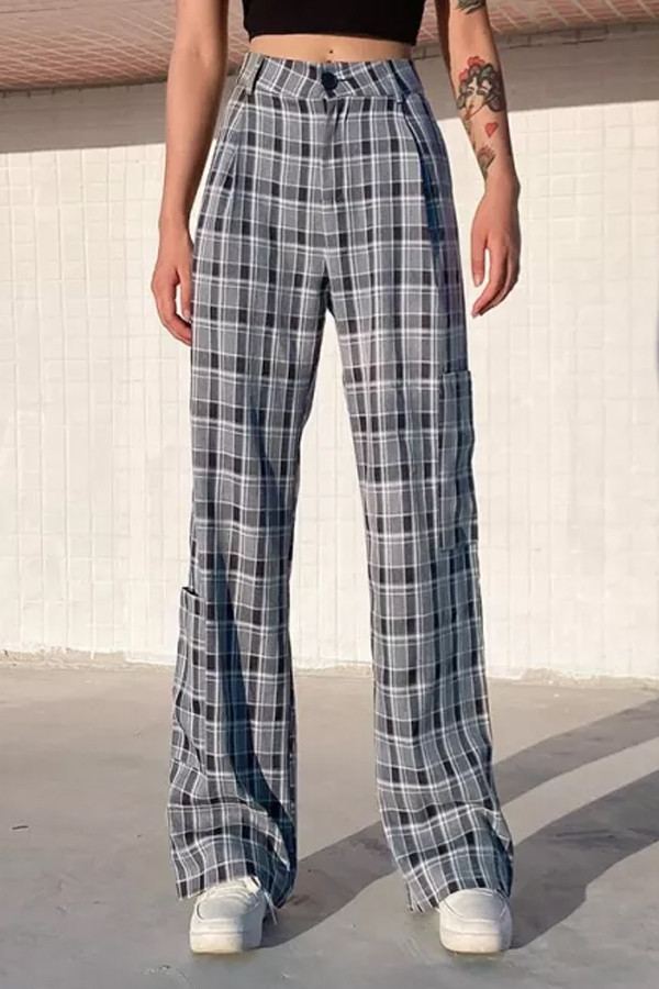 Printed Casual Trousers Women Fashion Pants High Waist Pants Retro