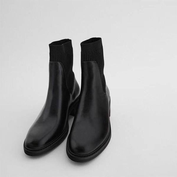 Woman Flat Boots Ladies Women's Shoes Winter Mid-Calf Black