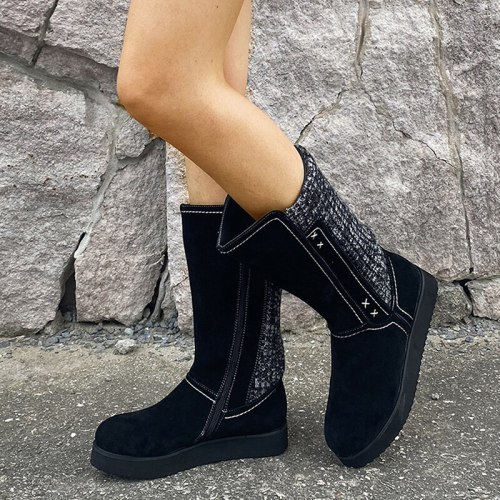 Women Warm Snow Boots Winter Flats Round Toe Casual Female Boots