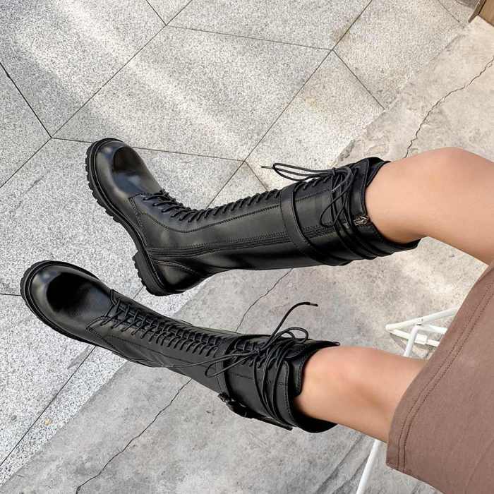 Women's Fashion Leather Boots Large Size To Keep Warm Martin Boots