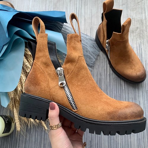 Women Ankle Boots Low Heels Pumps Matin Shoes