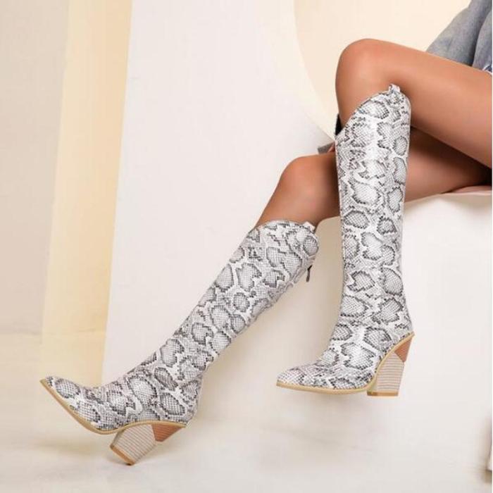 Women Knee High Boots High Heels Vintage Shoes Plus Size Gladiator Booties