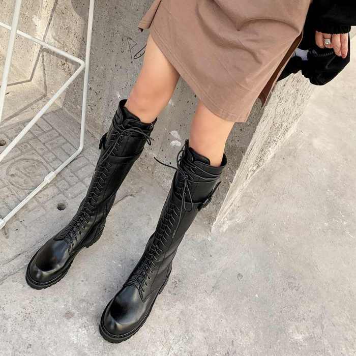 Women's Fashion Leather Boots Large Size To Keep Warm Martin Boots