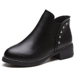 Women Ankle Boots Mid Heels Plus Size Matin Shoes