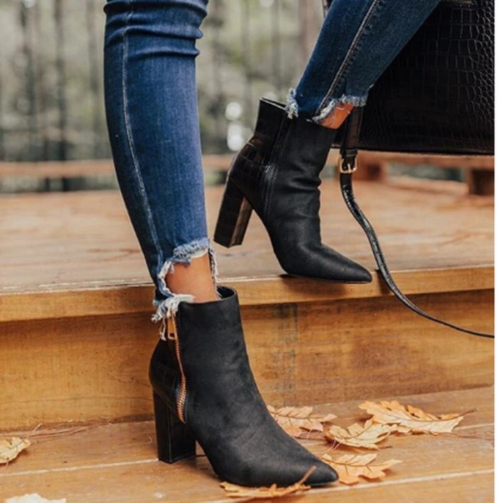 Matin Boot Shoes Woman Ankle Boots Mid Heels