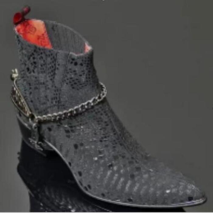 Men Ankle Boots Shoes Male Man Vintage PU Leather Slip on Shoe
