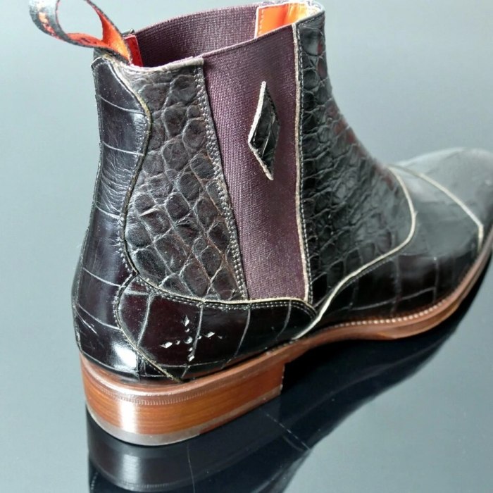 Men Fashion Pointed Toe Vintage Snake Comfortable Ankle Boots Zipper Casual Boot