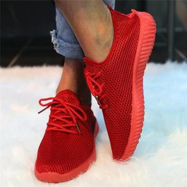 Women Flats Casual Lace Up Sneakers Sports Running Shoes