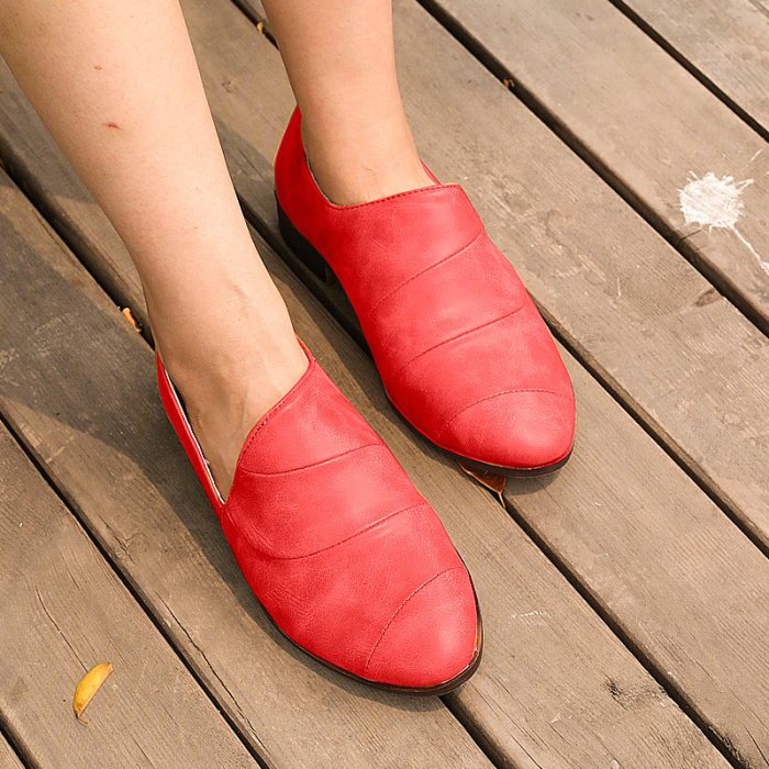 Women PU Leather Flat Loafers