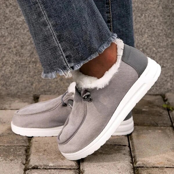 Women Flats Casual Shoes Plus Size Flats Short Boots Winter Snow Warm
