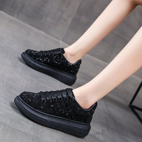 Women's Fashion Plus Size Lace Up Sneakers