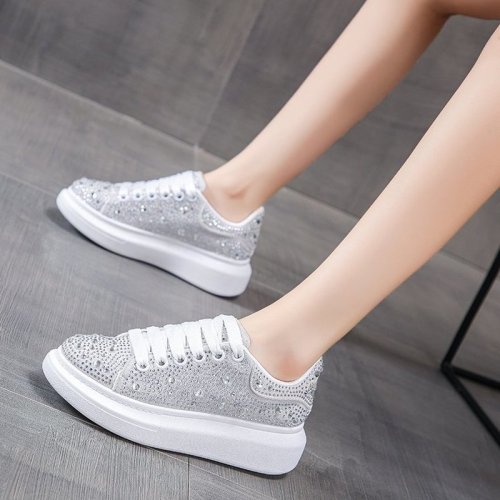 Women's Fashion Plus Size Lace Up Sneakers