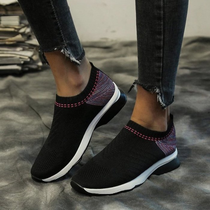 Women Flats Shoes Woman Sneakers Plus Size Breathable Sports