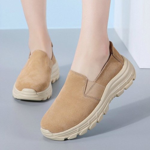 Women Plus Size PU Leather Loafers