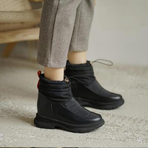 Women Ankle Boots Low Heels Shoes Woman Snow Warm Plus Size Casual