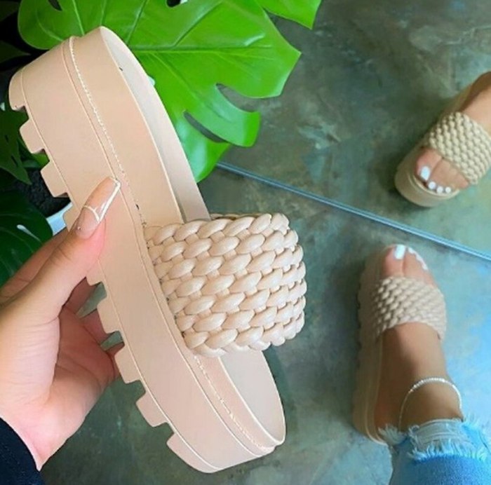Casual Leather Soft Slippers Women Flats Slides Plus Size Shoes