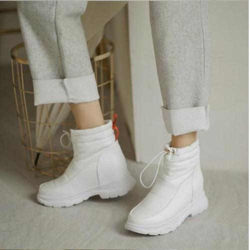 Women Ankle Boots Low Heels Shoes Woman Snow Warm Plus Size Casual