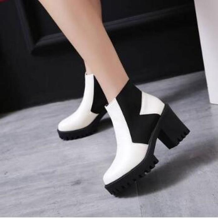 Women Ankle Boots High Heels Ladies Platform Warm Shoes Plus Size Gladiator Booties Woman
