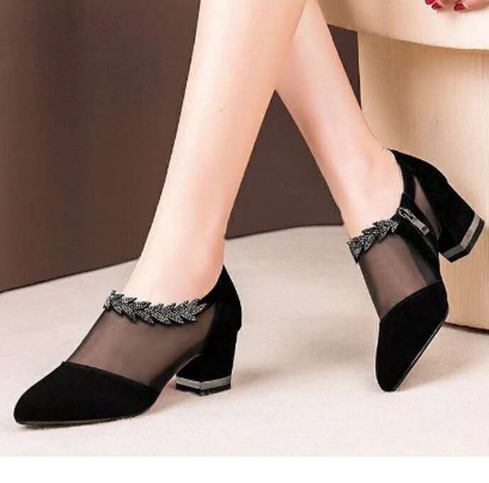 Mid Heel Shoes Woman Booties Shoe Women Ankle Boots