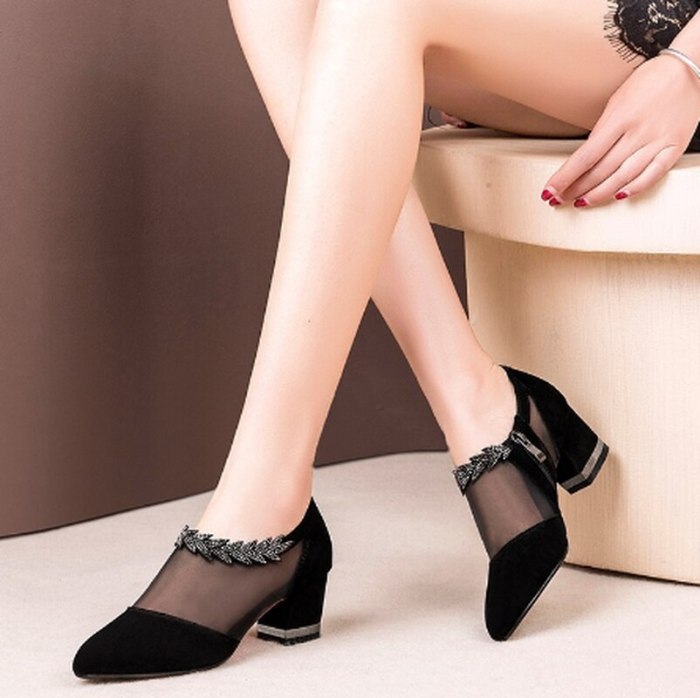 Mid Heel Shoes Woman Booties Shoe Women Ankle Boots
