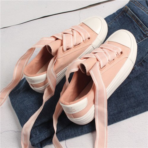 Women Canvas Shoes with Lace Female Sweet Casual Shoes Fashion Trends