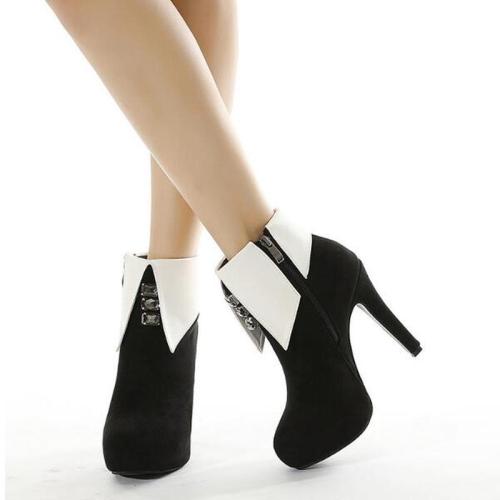 Women Ankle Boots High Heels Pumps Warm Shoes Woman Plus Size Platform Shoe