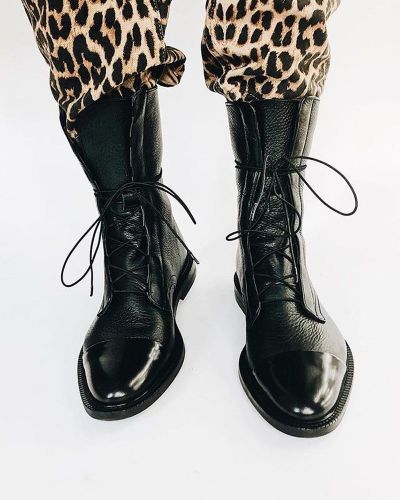 Women Ankle Boots Ladies Gladiator Booties Warm Lace Up Knight Shoes