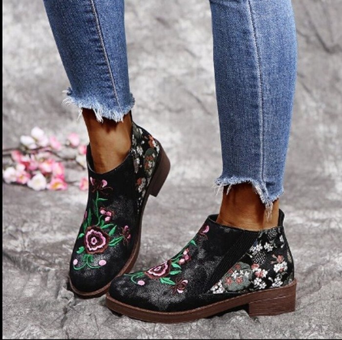 Ankle Boots Mid Heel Leather Pu Matin Shoe Women Matin Shoes Booties