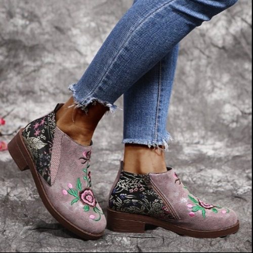 Ankle Boots Mid Heel Leather Pu Matin Shoe Women Matin Shoes Booties