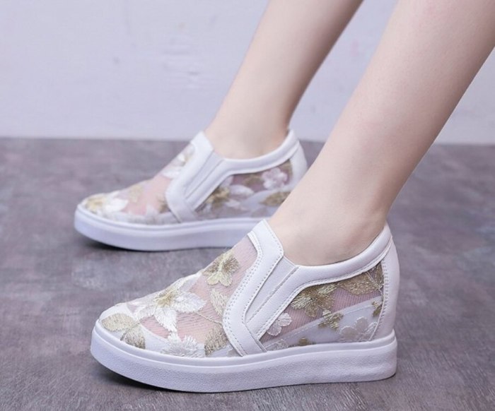 Wedge Sneakers Woman Flat with Casual Shoes Slip On Walking Shoes For Womens