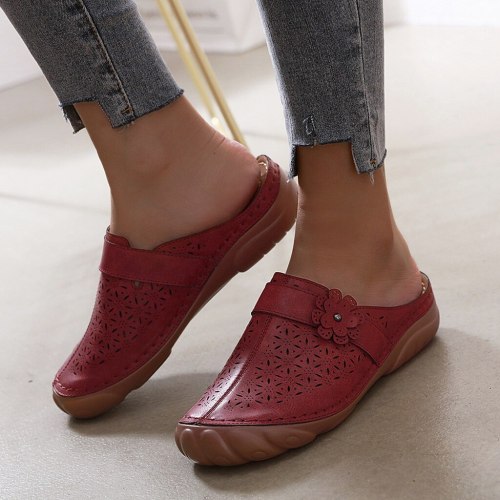 Women's Sandals Ladies Girls Ankle Hollow Round Toe Sandals Female Beach Shoes