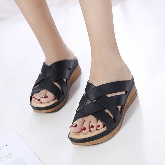 Women's Slippers Ladies Casual Shoes Solid Wedges Outdoor Leisure Sandals