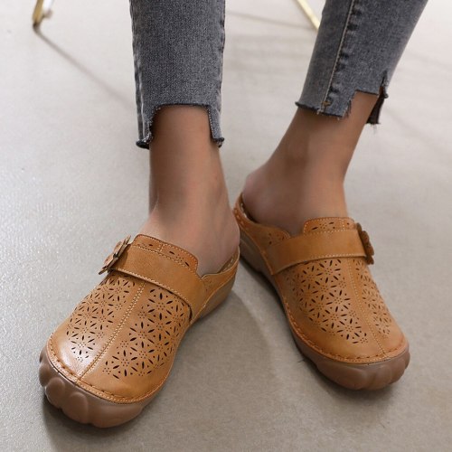 Women's Sandals Ladies Girls Ankle Hollow Round Toe Sandals Female Beach Shoes