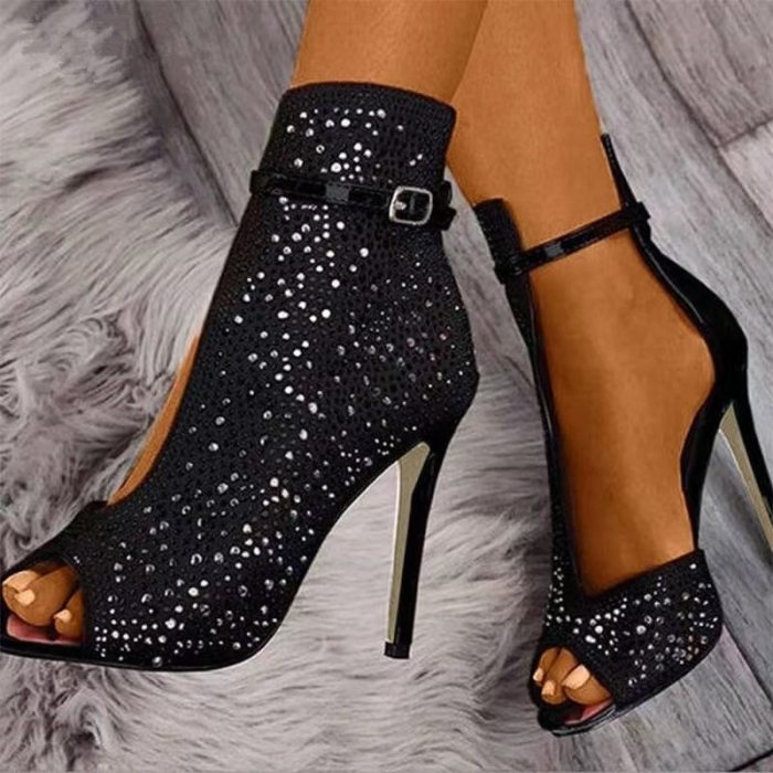 Women Pumps Sandals Ankle Pointed Toe High Heel Female Party Shoes