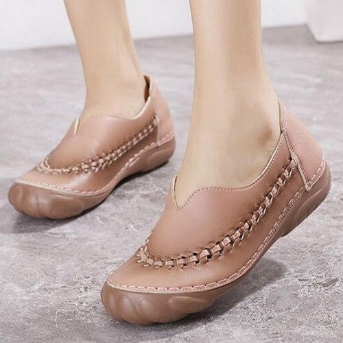 Ladies Casual Flat Shoes Retro Round toe Women's Shoes Female Loafers