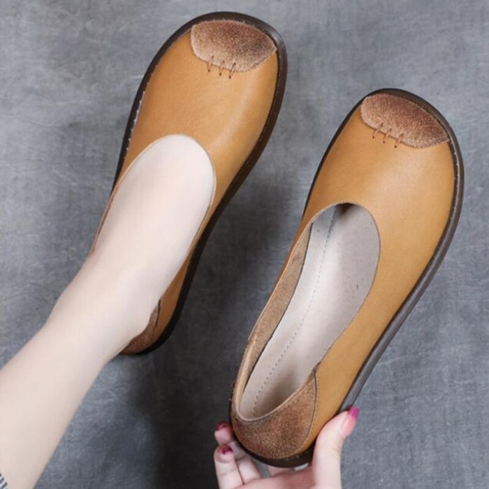 Woman Leather Casual Comfortable Flat Shoes