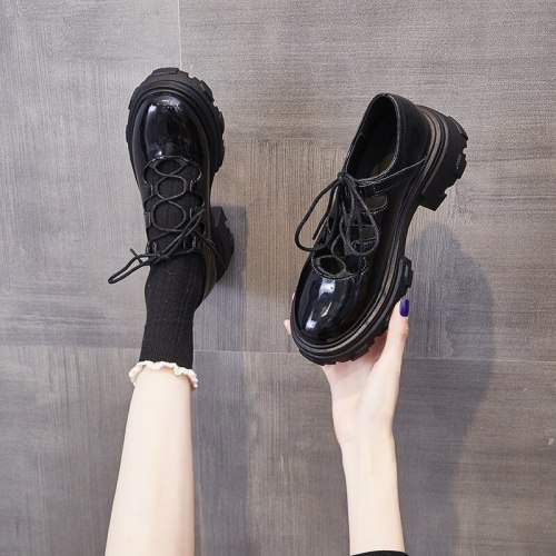 Retro Lolita Pumps Mary Janes Girl Platform Shoes Lace Up Women