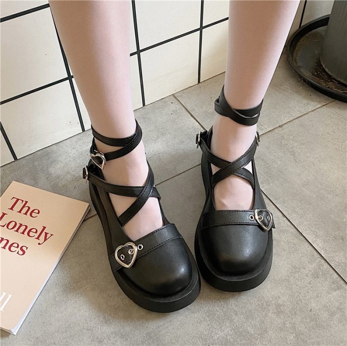 Chunky Heel Platform Mary Jane Women High Heels Pumps Lolita Shoes