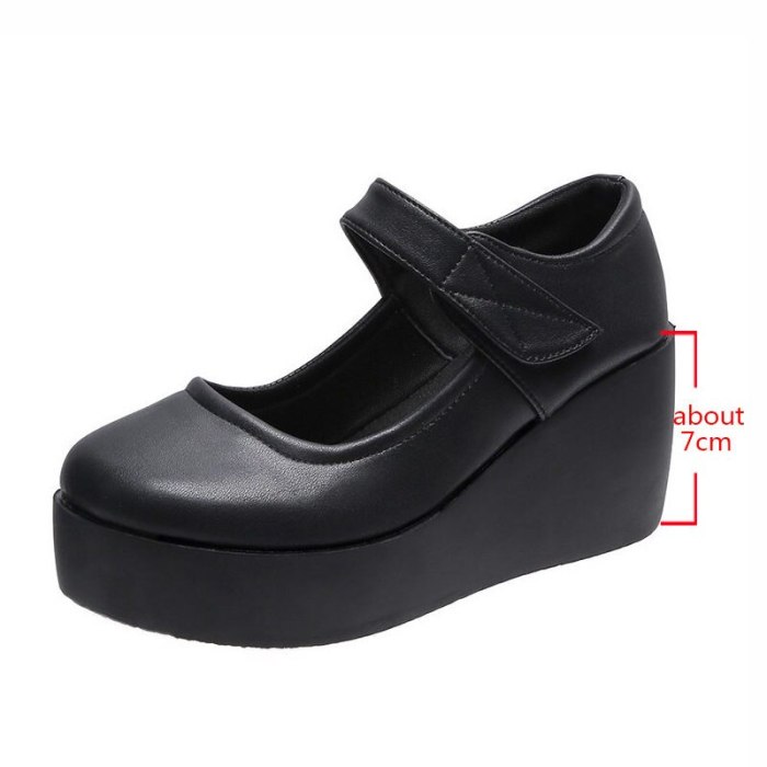 Lolita Mary Jane Shoes Women High Heels Buckle Casual Shoes Platform Wedges