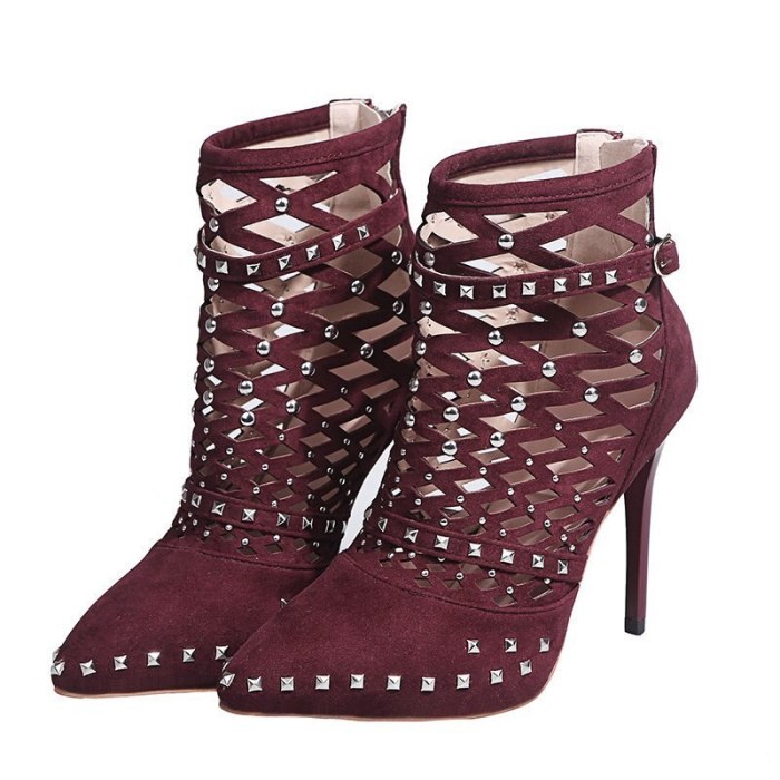 Sandals Pointed Toe Ankle Boots Stiletto Heel Women Shoes