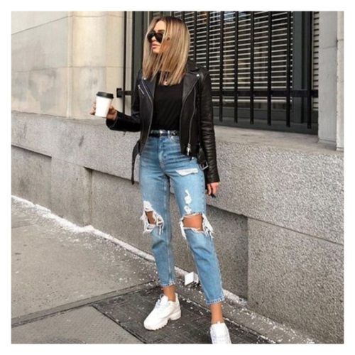 High Waist Slimming Women's Jeans Ripped Straight Trousers Fashion Sexy Denim Pants